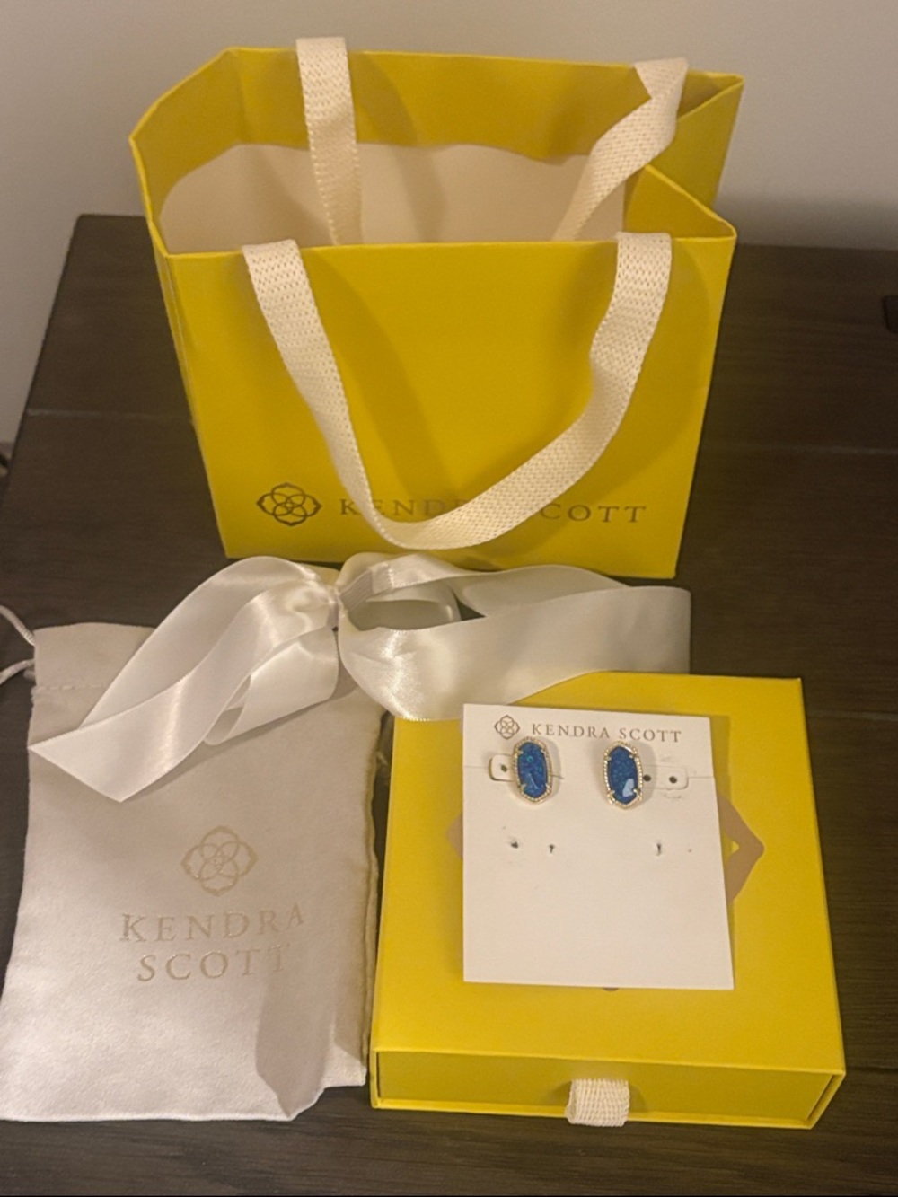 Brand new Kendra Scott lab grown opal Elisa studs